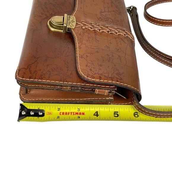 Patricia Nash Map Collection Crossbody Clutch Bag Leather Brass Travel Artisan - Picture 12 of 13